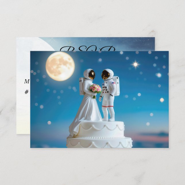 RSVP Astronauts On a Wedding Cake (Front/Back)