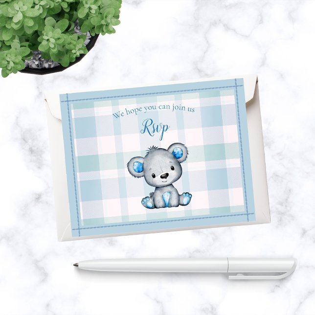 RSVP Baby Shower Cute Grey Bear (Creator Uploaded)