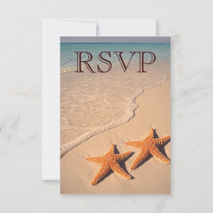 RSVP Beach Ocean Tropical Starfish Wedding RSVP In Invitation