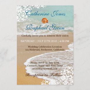 RSVP Beach Wedding Invitation Card