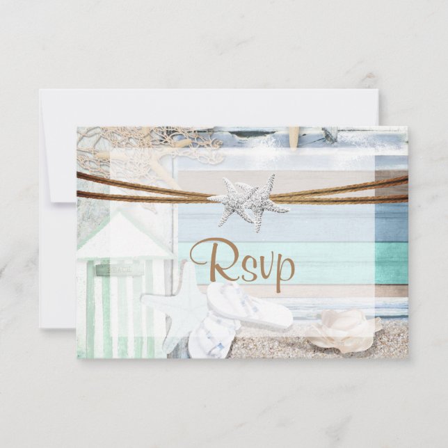 RSVP Beachfront Wedding Card (Front)