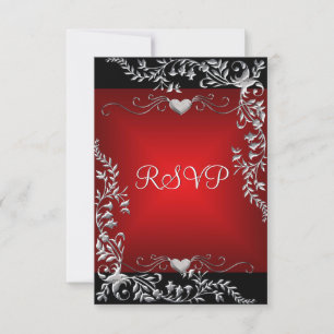 RSVP Birthday Party Black Bright Deep Red Big