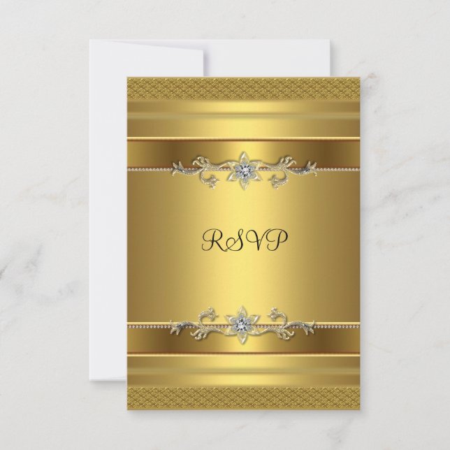 RSVP Birthday Party Gold Diamond Jewel (Front)
