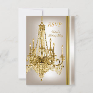 RSVP Birthday Party Gold White Cream Chandelier 2