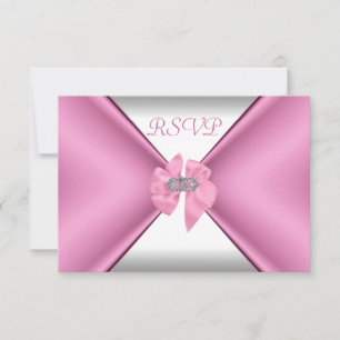 RSVP Birthday Party Pretty Pink Bow Card