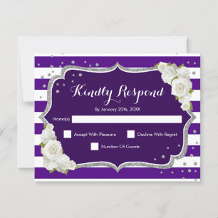 RSVP Birthday Party - Purple Silver Card