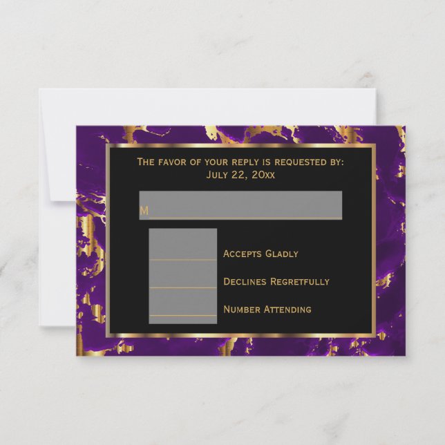 RSVP Black, Gold and Purple Marble (Front)