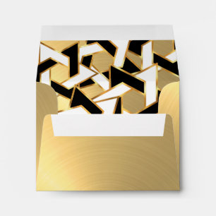 RSVP Black White Star of David Gold Envelopes