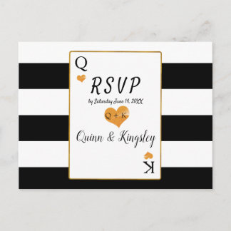 RSVP Black & White Stripes King & Queen Cards