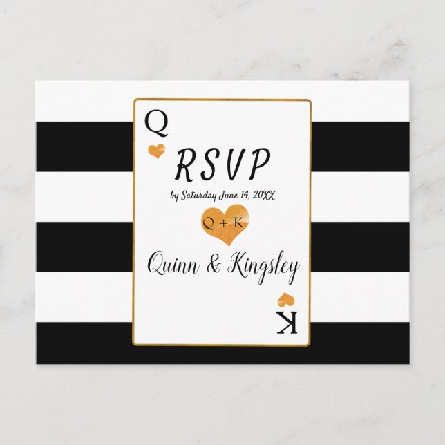 RSVP Black & White Stripes King & Queen Cards (Front)