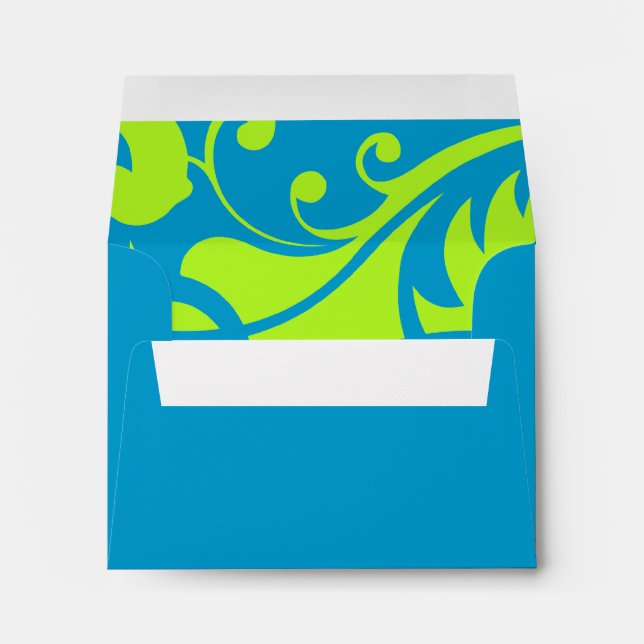 RSVP Blue and Green Contemporary Swirls Envelopes (Back (Bottom))