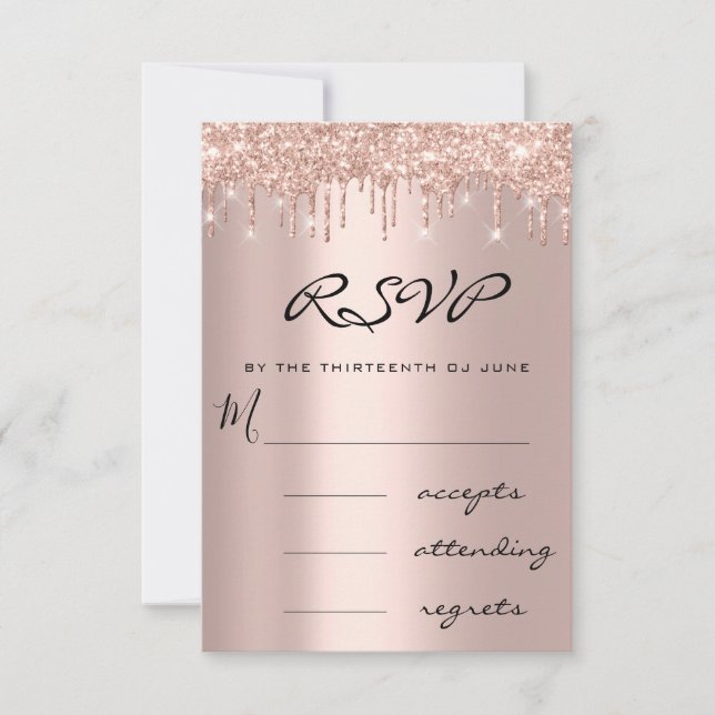 RSVP Blue Navy Rose Drip Simly Wedding (Front)