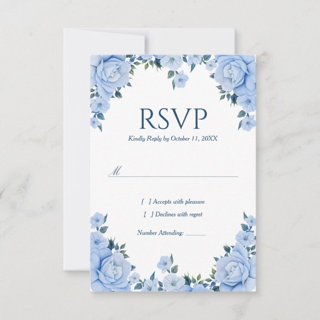RSVP Blue Roses card (Front)