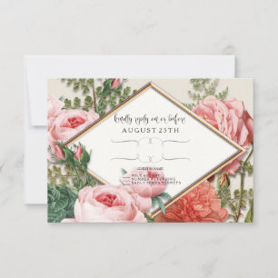 RSVP Blush Rose Gold Romantic Pretty Pink Flowers