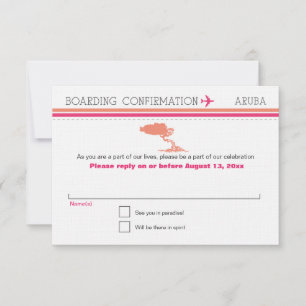 RSVP Boarding Pass TO Aruba Card