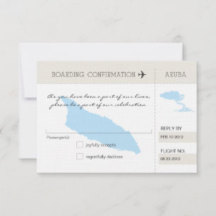 RSVP Boarding Pass TO Aruba Card