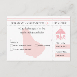 RSVP Boarding Pass TO BARBADOS