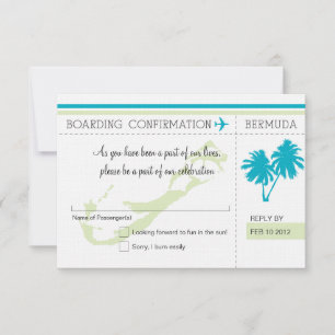 RSVP Boarding Pass TO BERMUDA Card