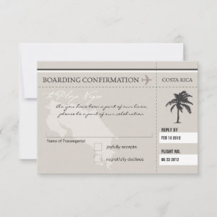 RSVP Boarding Pass TO COSTA RICA Card