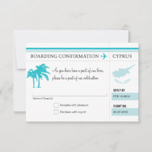 RSVP Boarding Pass TO Cyprus Card