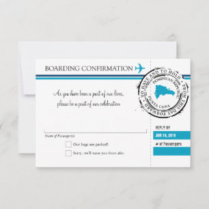RSVP Boarding Pass TO Dominican Republic Card