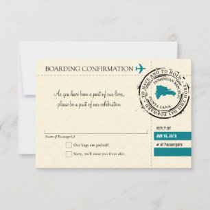 RSVP Boarding Pass TO Dominican Republic Card