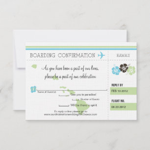 RSVP Boarding Pass TO Hawaii Card