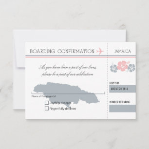RSVP Boarding Pass TO JAMAICA Card
