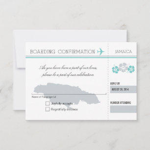 RSVP Boarding Pass TO JAMAICA Card