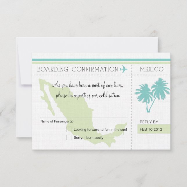RSVP Boarding Pass TO MEXICO (Front)