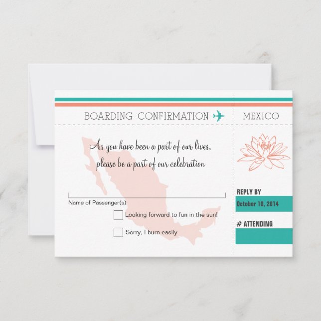 RSVP Boarding Pass TO MEXICO (Front)