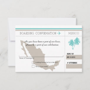RSVP Boarding Pass TO MEXICO Card