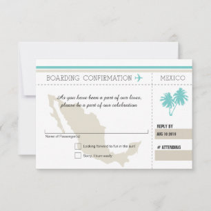 RSVP Boarding Pass TO MEXICO Card