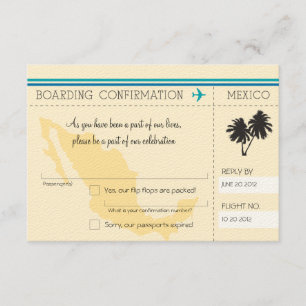 RSVP Boarding Pass TO Mexico Card