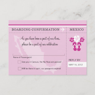 RSVP Boarding Pass TO MEXICO Card