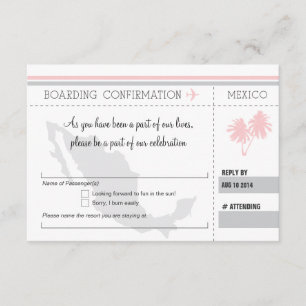 RSVP Boarding Pass TO MEXICO Invitation