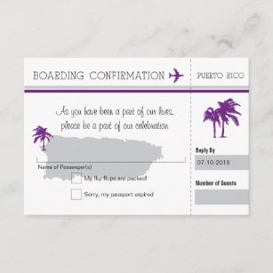 RSVP Boarding Pass TO Puerto Rico