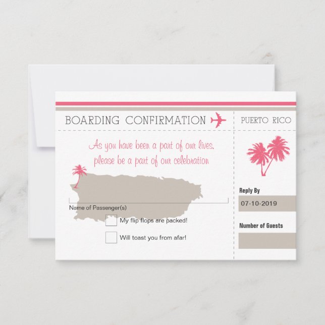 RSVP Boarding Pass to Puerto Rico (Front)