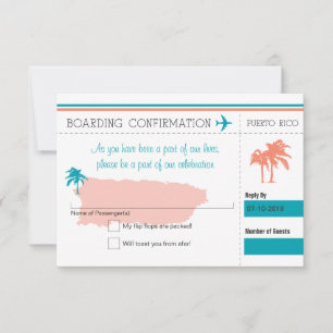 RSVP Boarding Pass TO Puerto Rico Card