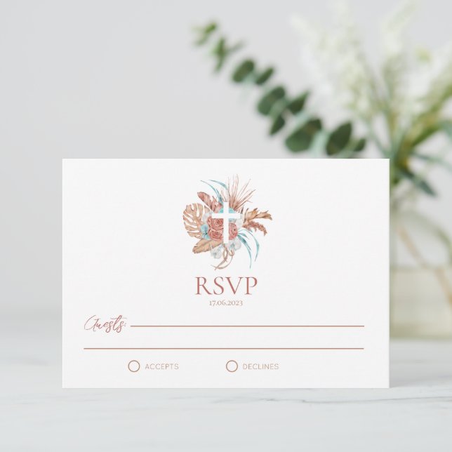 RSVP Bohemian Baptism Boho Christening (Standing Front)