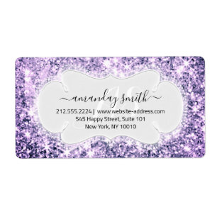 RSVP Bridal Monogram Wedding Glitter Purple Violet