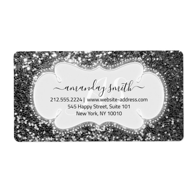 RSVP Bridal Sweet Monogram Wedding Grey Glitter (Front)