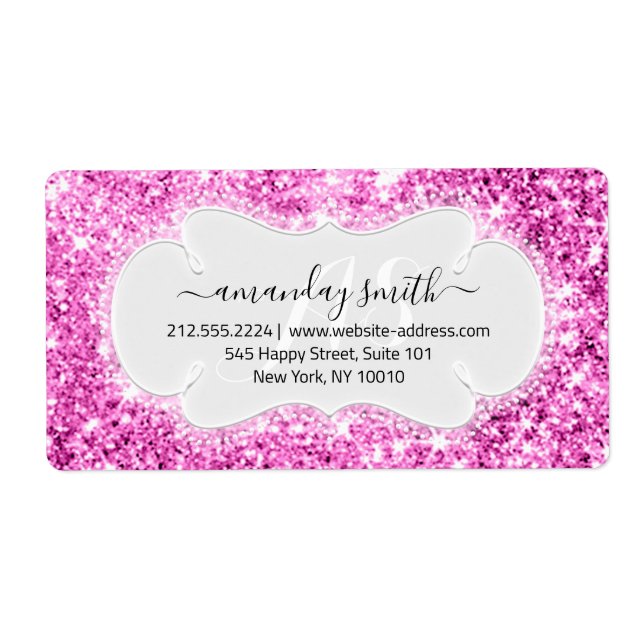 RSVP Bridal Sweet Monogram Wedding Pink Sparkly (Front)
