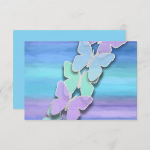 RSVP Butterfly Turquoise Purple Watercolor Invitation
