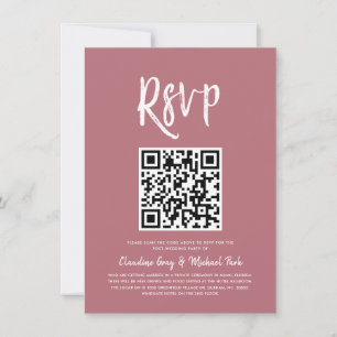RSVP by QR Code   Rose Gold Colour Invitation