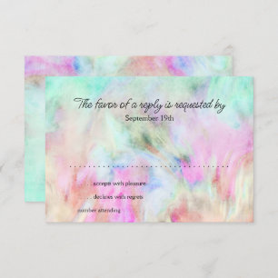 RSVP Card Aqua Tie Dye Design