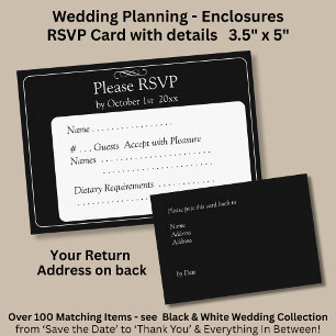 RSVP Card - Black & White with Infinity Scroll