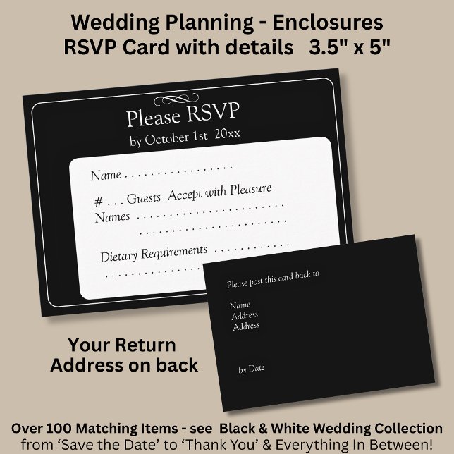 RSVP Card - Black & White with Infinity Scroll (Creator Uploaded)