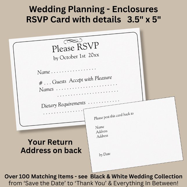 RSVP Card - Black & White with Infinity Scroll (Creator Uploaded)
