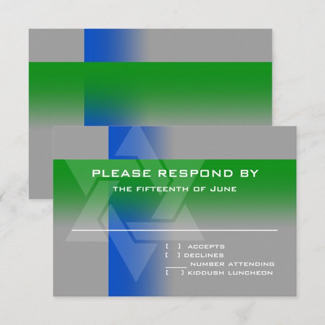 RSVP Card Blue and Green on Any Colour (Front/Back)